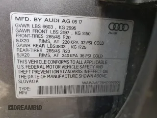 2017 Audi Q7 Prestige with VIN WA1VAAF78HD056506, listed as a Copart auction lot 53528145 with 156,140 mi miles and Salvage title. Bid and sale history available at DreamBid. Image 13.