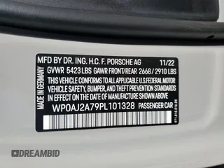 2023 Porsche Panamera z VIN WP0AJ2A79PL101328, wystawiony jako Copart lot #55093015 z przebiegiem 26 927 mil mil oraz Szkody całkowita. Historia ofert i sprzedaży dostępna na DreamBid. Obrazek 12.