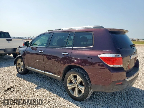2012 Toyota Highlander Limited with VIN 5TDYK3EH9CS068537, listed as a Copart auction lot 59671085 with 166,864 mi miles and Salvage title. Bid and sale history available at DreamBid. Image 2.