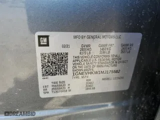 2021 Chevrolet Traverse LT Leather with VIN 1GNEVHKW1MJ175582, listed as a Copart auction lot 50716715 with 56,532 mi miles and Salvage Title. Bid and sale history available at carsss.com. Image 15.