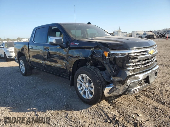 2023 Chevrolet Silverado 1500 LTZ with VIN 1GCUDGE80PZ134347, listed as a Copart auction lot 76155904 with 57,545 mi miles and Salvage Title. Bid and sale history available at carsss.com. Image 4.
