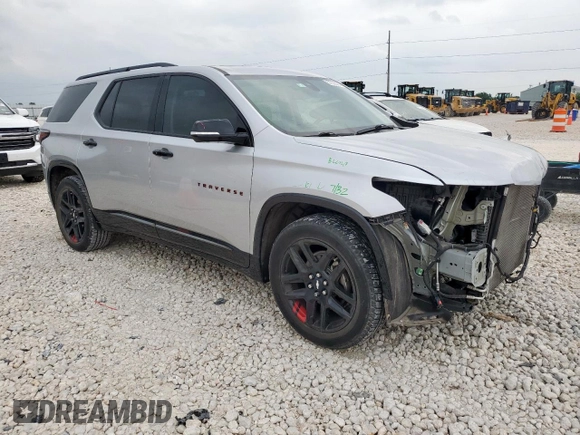 2019 Chevrolet Traverse Premier with VIN 1GNERKKW4KJ298050, listed as a Copart auction lot 57559355 with 54,521 mi miles and Salvage title. Bid and sale history available at DreamBid. Image 4.