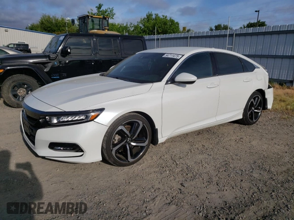 2019 Honda Accord Sedan Sport 1.5T with VIN 1HGCV1F30KA134074, listed as a Copart auction lot 54711475 with 118,789 mi miles and Salvage Title. Bid and sale history available at carsss.com. Image 1.