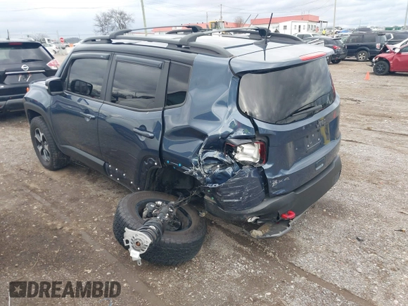 2022 Jeep Renegade Trailhawk with VIN ZACNJDC19NPN61911, listed as a IAAI auction lot 41181227 with 25,614 mi miles and . Bid and sale history available at DreamBid. Image 3.