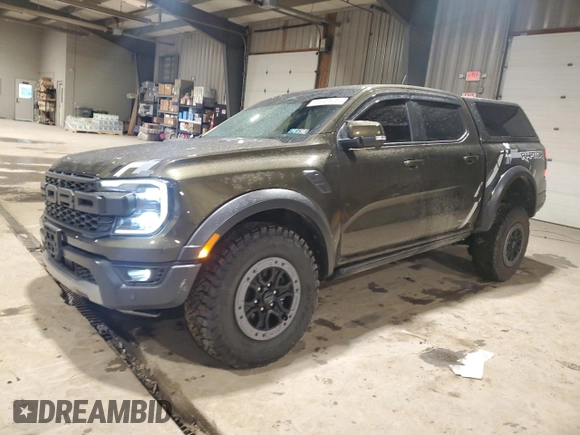 2024 Ford Ranger Raptor with VIN 1FTER4LR2RLE41735, listed as a Copart auction lot 88648635 with 1,585 mi miles and Salvage Title. Bid and sale history available at carsss.com. Image 1.