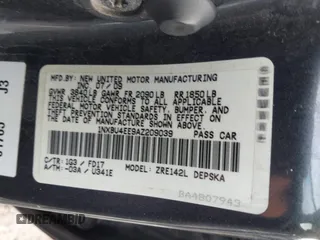 2010 Toyota Corolla with VIN 1NXBU4EE9AZ209039, listed as a IAAI auction lot 42215945 with 266,394 mi miles and . Bid and sale history available at DreamBid. Image 9.