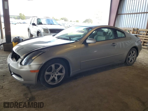 2003 Infiniti G35 Coupe w/Leather with VIN JNKCV54E03M216329, listed as a Copart auction lot 51467525 with 58,774 mi miles and Salvage Title. Bid and sale history available at carsss.com. Image 1.