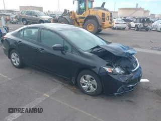 2015 Honda Civic Sedan LX with VIN 19XFB2F52FE203474, listed as a IAAI auction lot 40223657 with 107,023 mi miles. Bid and sale history available at carsss.com. Image 1.