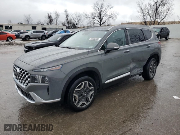 2021 Hyundai Santa Fe Limited with VIN 5NMS4DAL3MH332520, listed as a Copart auction lot 43326735 with 56,548 mi miles and Salvage Title. Bid and sale history available at carsss.com. Image 1.