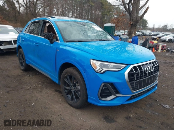 2023 Audi Q3 S line Premium with VIN WA1DECF37P1092891, listed as a IAAI auction lot 41672260 with 45,773 mi miles and . Bid and sale history available at DreamBid. Image 1.