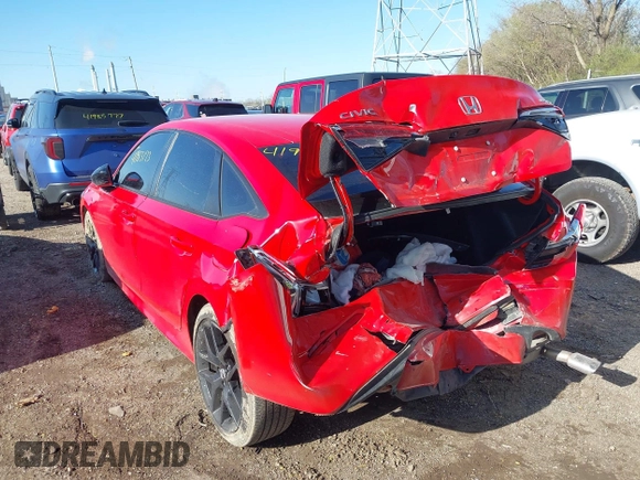 2024 Honda Civic Sport with VIN 2HGFE2F58RH538028, listed as a IAAI auction lot 41983173 with 23,356 mi miles and . Bid and sale history available at DreamBid. Image 3.