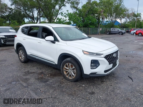 2019 Hyundai Santa Fe SE with VIN 5NMS23ADXKH038506, listed as a IAAI auction lot 42407399 with 54,540 mi miles and . Bid and sale history available at DreamBid. Image 1.
