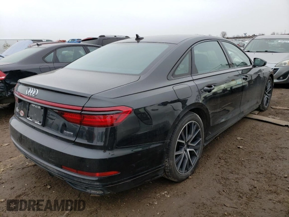 2020 Audi A8 L with VIN WAU8EAF85LN012690, listed as a Copart auction lot 44290193 with 50,909 mi miles. Bid and sale history available at carsss.com. Image 3.