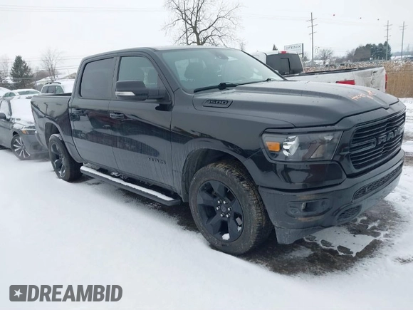 2019 Ram 1500 Big Horn/Lone Star with VIN 1C6RRFFG8KN889535, listed as a IAAI auction lot 41356868 with 53,197 mi miles. Bid and sale history available at carsss.com. Image 1.