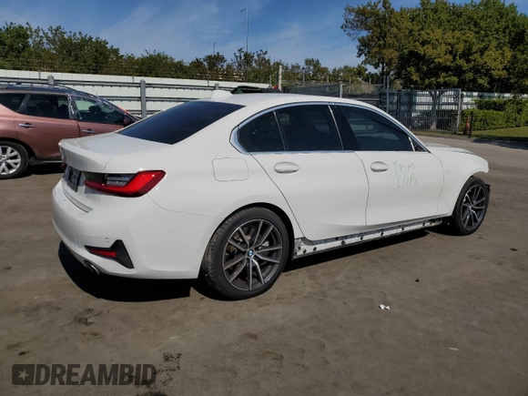 2019 BMW 3 Series 330i with VIN 3MW5R1J59K8B02494, listed as a Copart auction lot 43181165 with 55,183 mi miles and Salvage Title. Bid and sale history available at carsss.com. Image 3.