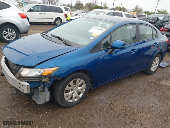 2012 Honda Civic Sdn LX with VIN 2HGFB2F50CH582539, listed as a IAAI auction lot 41296020 with 65,334 mi miles. Bid and sale history available at carsss.com. Image 2.