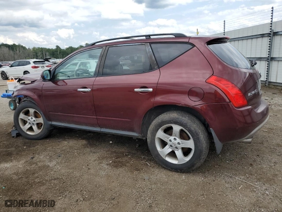 2005 Nissan Murano S with VIN JN8AZ08W85W417944, listed as a Copart auction lot 66903534 with 127,495 mi miles and Salvage Title. Bid and sale history available at carsss.com. Image 2.