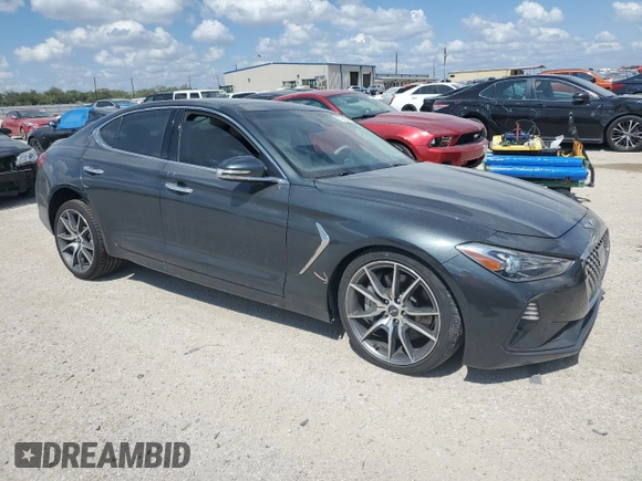 2019 Genesis G70 3.3T Advanced with VIN KMTG34LE1KU021425, listed as a Copart auction lot 72706024 with 56,825 mi miles and Salvage Title. Bid and sale history available at carsss.com. Image 4.