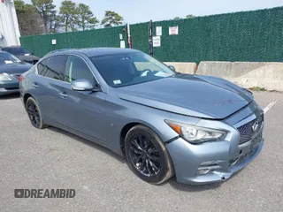 2014 Infiniti Q50 Premium with VIN JN1BV7AR4EM683128, listed as a IAAI auction lot 42020242 with 127,003 mi miles. Bid and sale history available at carsss.com. Image 1.