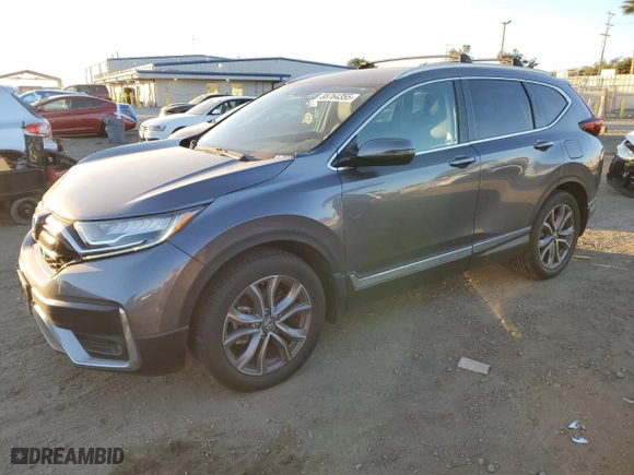 2021 Honda CR-V Touring with VIN 2HKRW2H9XMH672645, listed as a Copart auction lot 88764355 with 52,619 mi miles and Salvage Title. Bid and sale history available at carsss.com. Image 1.