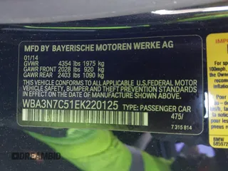 2014 BMW 4 Series 428i with VIN WBA3N7C51EK220125, listed as a IAAI auction lot 41881928 with 129,810 mi miles and . Bid and sale history available at carsss.com. Image 9.