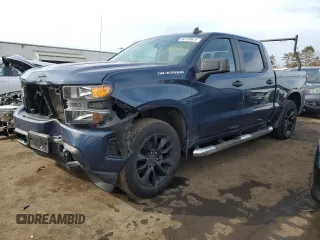 2021 Chevrolet Silverado 1500 Custom with VIN 1GCPYBEH8MZ116002, listed as a Copart auction lot 46158675 with 106,535 mi miles and Salvage Title. Bid and sale history available at DreamBid. Image 1.