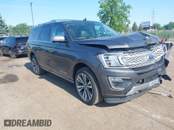 2021 Ford Expedition Max Platinum with VIN 1FMJK1MT8MEA66311, listed as a IAAI auction lot 42450429 with 95,732 mi miles and . Bid and sale history available at DreamBid. Image 1.