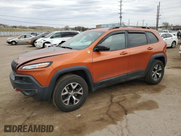 2016 Jeep Cherokee Trailhawk with VIN 1C4PJMBS2GW132928, listed as a Copart auction lot 50914955 with 156,993 mi miles and Salvage Title. Bid and sale history available at DreamBid. Image 1.