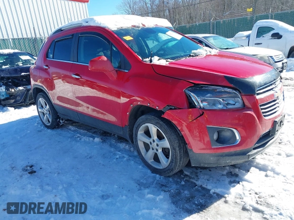 2016 Chevrolet Trax LTZ with VIN KL7CJRSB3GB569465, listed as a IAAI auction lot 41271637 with 152,503 mi miles. Bid and sale history available at carsss.com. Image 1.