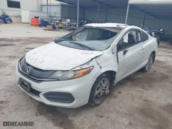 2014 Honda Civic Coupe LX with VIN 2HGFG3B56EH504587, listed as a IAAI auction lot 41569539 with 168,952 mi miles. Bid and sale history available at carsss.com. Image 2.