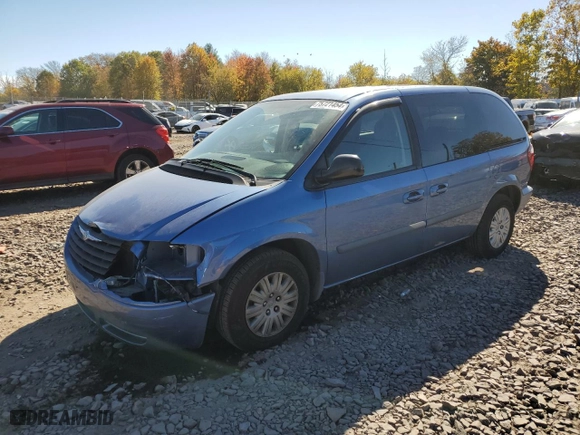 2007 Chrysler Town & Country SWB with VIN 1A4GJ45R27B207265, listed as a Copart auction lot 75721454 with 123,416 mi miles and Salvage Title. Bid and sale history available at carsss.com. Image 1.