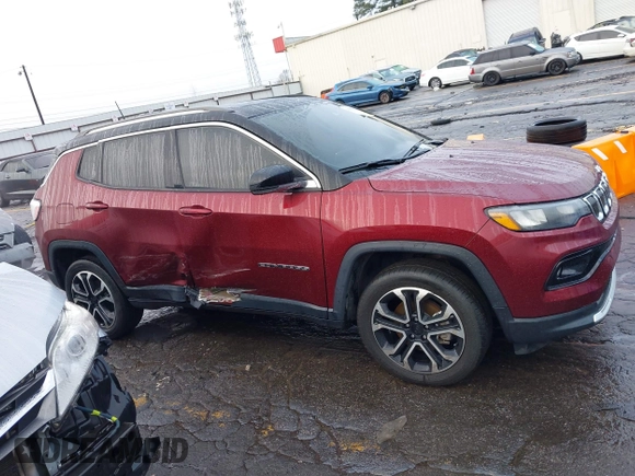 2022 Jeep Compass High Altitude with VIN 3C4NJDCB6NT170350, listed as a IAAI auction lot 41567614 with 60,000 mi miles and . Bid and sale history available at carsss.com. Image 13.
