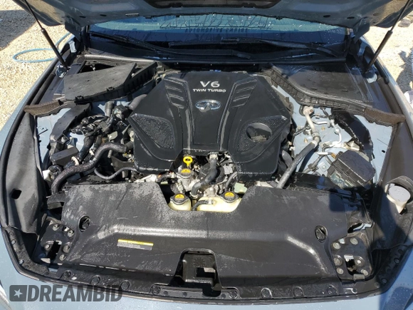 2021 Infiniti Q50 Red Sport 400 with VIN JN1FV7DP2MM850371, listed as a Copart auction lot 73762964 with 49,874 mi miles and Salvage Title. Bid and sale history available at DreamBid. Image 11.