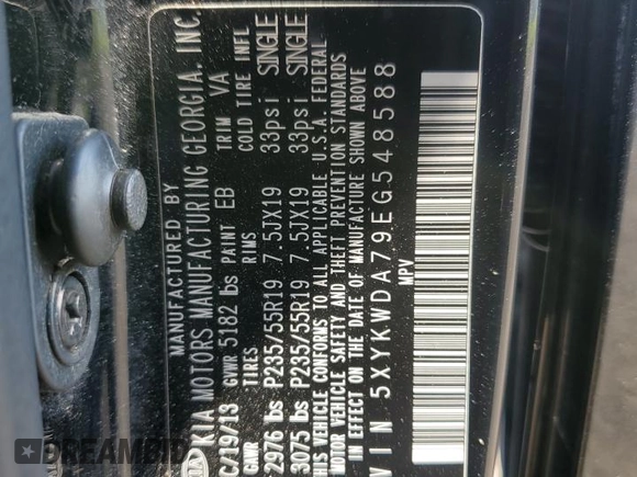 2014 Kia Sorento SX Limited with VIN 5XYKWDA79EG548588, listed as a Copart auction lot 64836665 with 171,984 mi miles and Clean title. Bid and sale history available at DreamBid. Image 13.