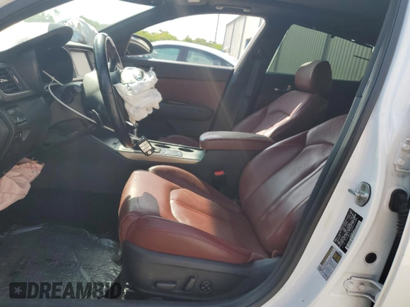 2016 Kia Optima SX Turbo with VIN 5XXGW4L24GG025588, listed as a Copart auction lot 54374135 with 109,005 mi miles and Salvage title. Bid and sale history available at DreamBid. Image 7.