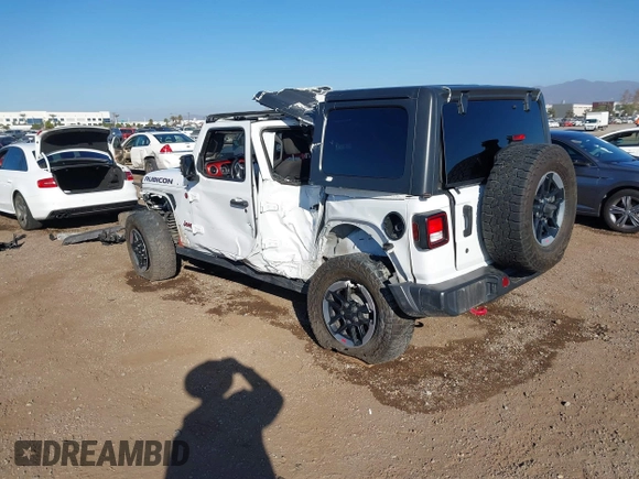2019 Jeep Wrangler Unlimited Rubicon with VIN 1C4HJXFN7KW505383, listed as a IAAI auction lot 41220907 with 53,578 mi miles and . Bid and sale history available at DreamBid. Image 3.
