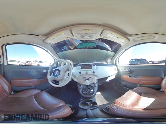 2012 FIAT 500 Lounge with VIN 3C3CFFERXCT370485, listed as a Copart auction lot 57119785 with 108,721 mi miles and Salvage title. Bid and sale history available at DreamBid. Image 14.
