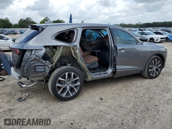 2024 Acura MDX Technology with VIN 5J8YD9H43RL005516, listed as a Copart auction lot 58522115 with 7,065 mi miles and Salvage title. Bid and sale history available at DreamBid. Image 3.