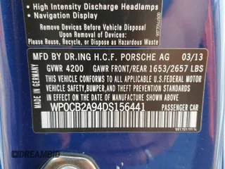2013 Porsche 911 Carrera S with VIN WP0CB2A94DS156441, listed as a Copart auction lot 75533104 with Not Provided miles and Salvage Title. Bid and sale history available at DreamBid. Image 13.
