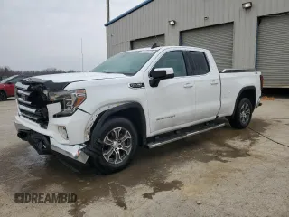 2019 GMC Sierra 1500 SLE z VIN 1GTR9BED1KZ191110, wystawiony jako Copart lot #47777475 z przebiegiem 91 834 mil mil oraz Szkoda całkowita • Salvage title. Historia ofert i sprzedaży dostępna na DreamBid. Obrazek 1.