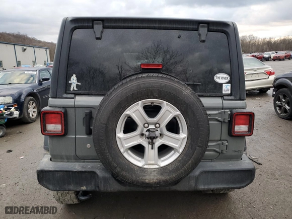 2018 Jeep Wrangler Unlimited Sport S with VIN 1C4HJXDG0JW292148, listed as a Copart auction lot 46606455 with 82,379 mi miles and Salvage Title. Bid and sale history available at carsss.com. Image 6.