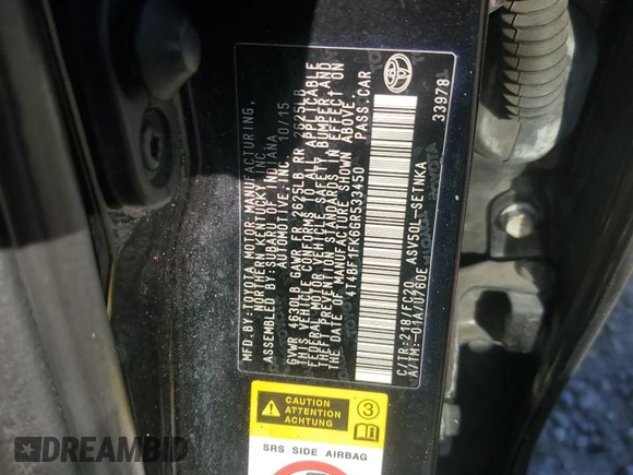 2016 Toyota Camry XLE with VIN 4T4BF1FK6GR533450, listed as a Copart auction lot 46222615 with 133,332 mi miles and Salvage Title. Bid and sale history available at DreamBid. Image 14.
