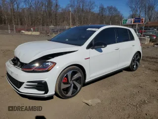2019 Volkswagen Golf GTI S with VIN 3VW6T7AU2KM033171, listed as a Copart auction lot 47500115 with 37,883 mi miles and Salvage Title. Bid and sale history available at carsss.com. Image 1.