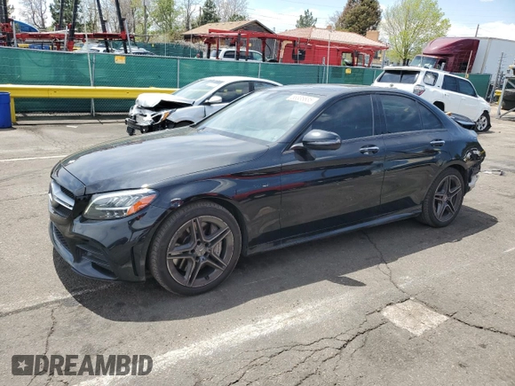 2019 Mercedes-Benz C 43 AMG with VIN 55SWF6EB3KU292221, listed as a Copart auction lot 56335835 with 38,369 mi miles and Salvage title. Bid and sale history available at DreamBid. Image 1.