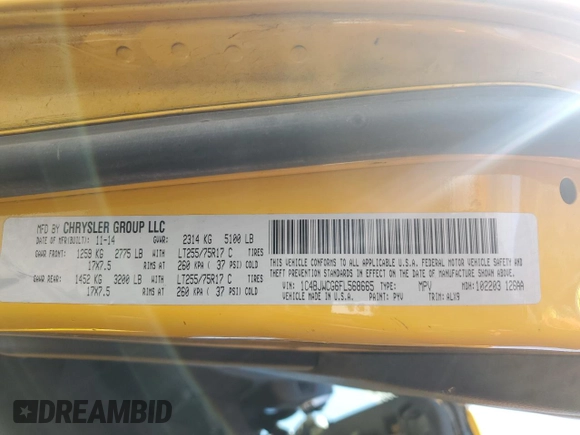 2015 Jeep Wrangler Rubicon Hard Rock with VIN 1C4BJWCG6FL568665, listed as a Copart auction lot 60282155 with 107,773 mi miles and Salvage title. Bid and sale history available at DreamBid. Image 12.
