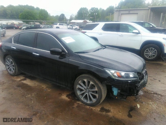 2015 Honda Accord Sedan Sport with VIN 1HGCR2F51FA271980, listed as a IAAI auction lot 36614410 with 108102 miles. Bid and sale history available at carsss.com. Image 1.