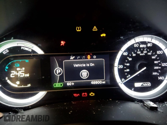 2019 Kia Niro EX with VIN KNDCC3LC1K5281842, listed as a Copart auction lot 48992555 with 48,800 mi miles and Salvage Title. Bid and sale history available at carsss.com. Image 9.