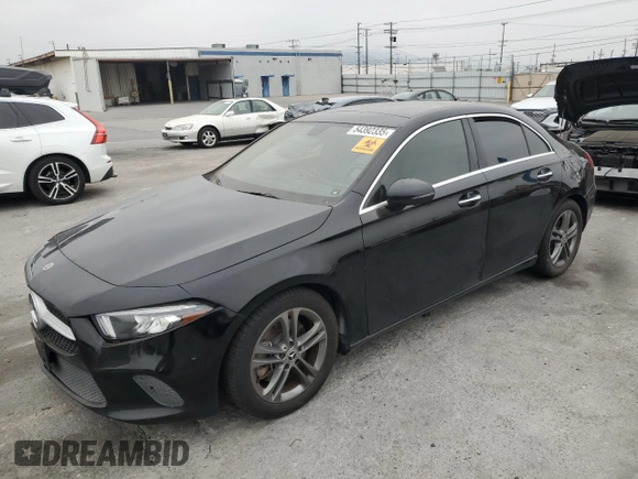 2020 Mercedes-Benz A 220 with VIN W1K3G4EB2LJ215667, listed as a Copart auction lot 54392335 with 151,570 mi miles and Salvage title. Bid and sale history available at DreamBid. Image 1.
