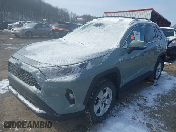 2021 Toyota RAV4 Hybrid XLE with VIN 4T3RWRFV2MU024587, listed as a IAAI auction lot 41496119 with 52,809 mi miles. Bid and sale history available at carsss.com. Image 2.