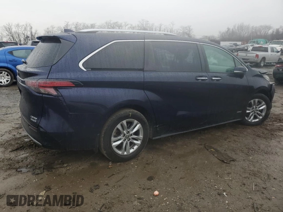2021 Toyota Sienna Limited with VIN 5TDZRKEC9MS021251, listed as a Copart auction lot 85476524 with 133,263 mi miles and Salvage Title. Bid and sale history available at carsss.com. Image 3.